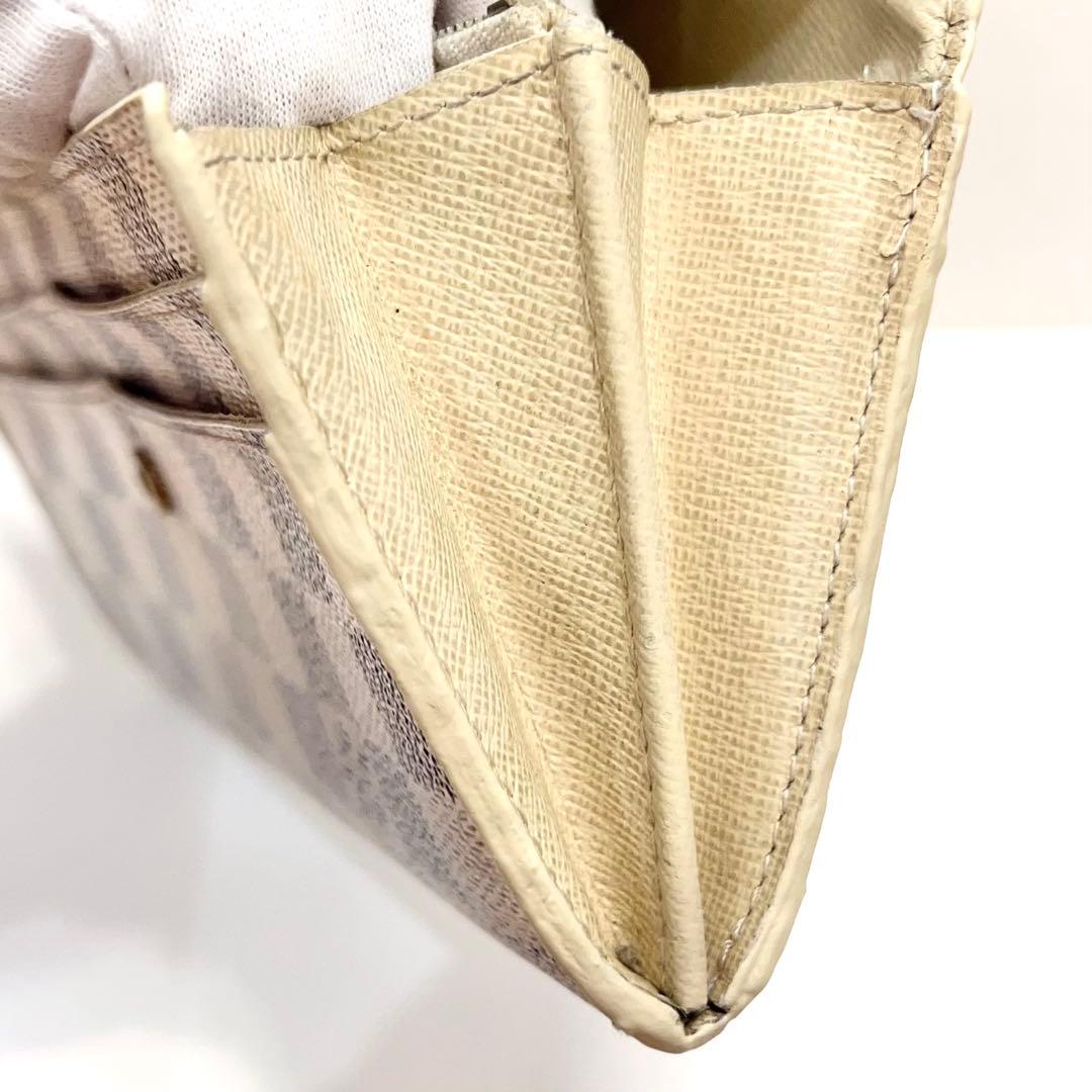 ルイヴィトン ダミエ アズール ポルトフォイユ サラ 長財布 白 N61735