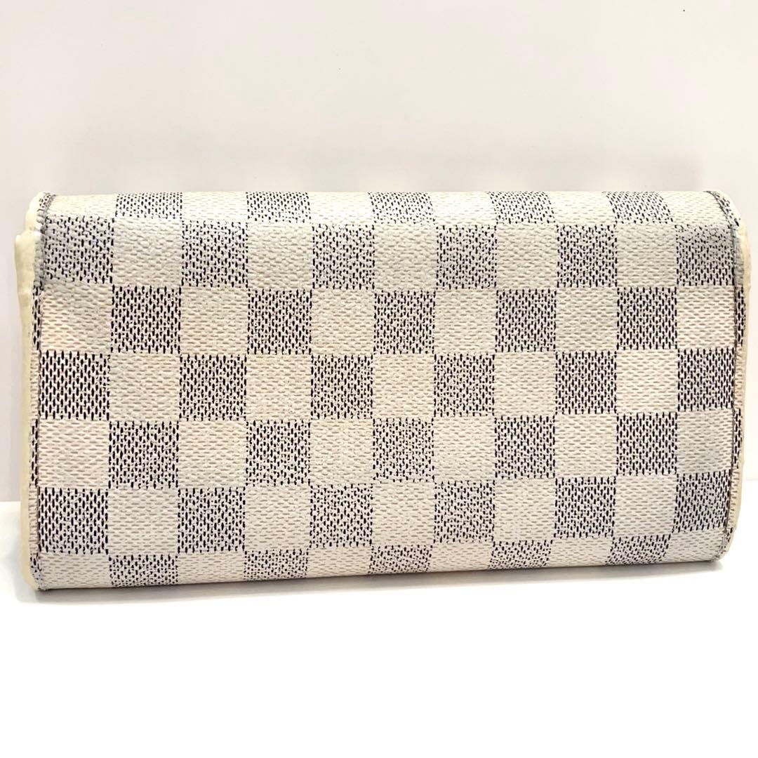 ルイヴィトン ダミエ アズール ポルトフォイユ サラ 長財布 白 N61735