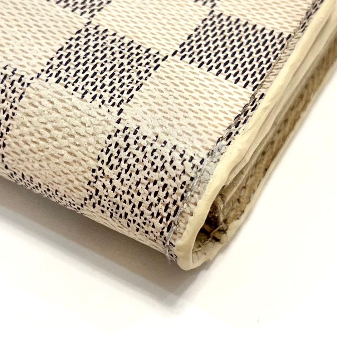 ルイヴィトン ダミエ アズール ポルトフォイユ サラ 長財布 白 N61735