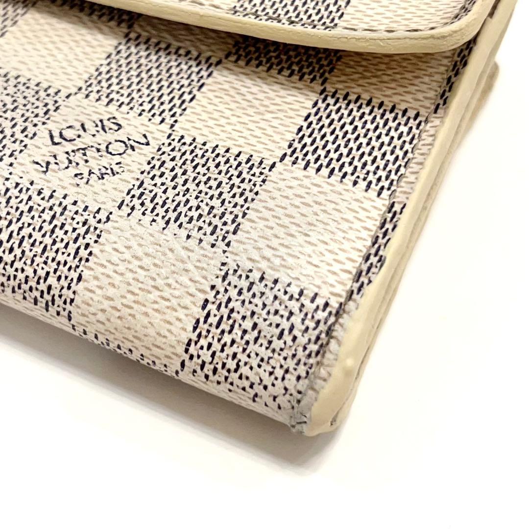 ルイヴィトン ダミエ アズール ポルトフォイユ サラ 長財布 白 N61735