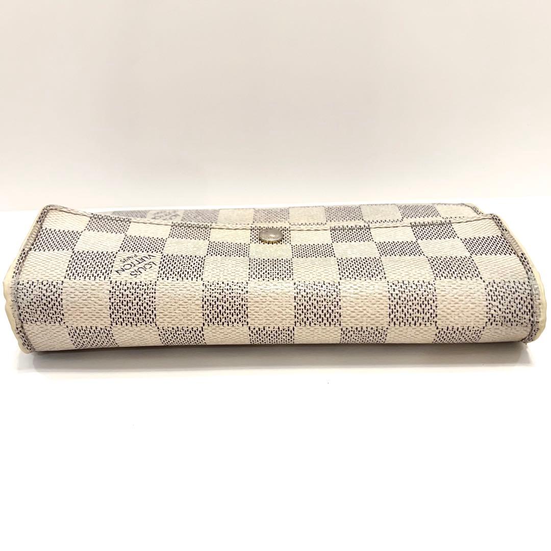 ルイヴィトン ダミエ アズール ポルトフォイユ サラ 長財布 白 N61735