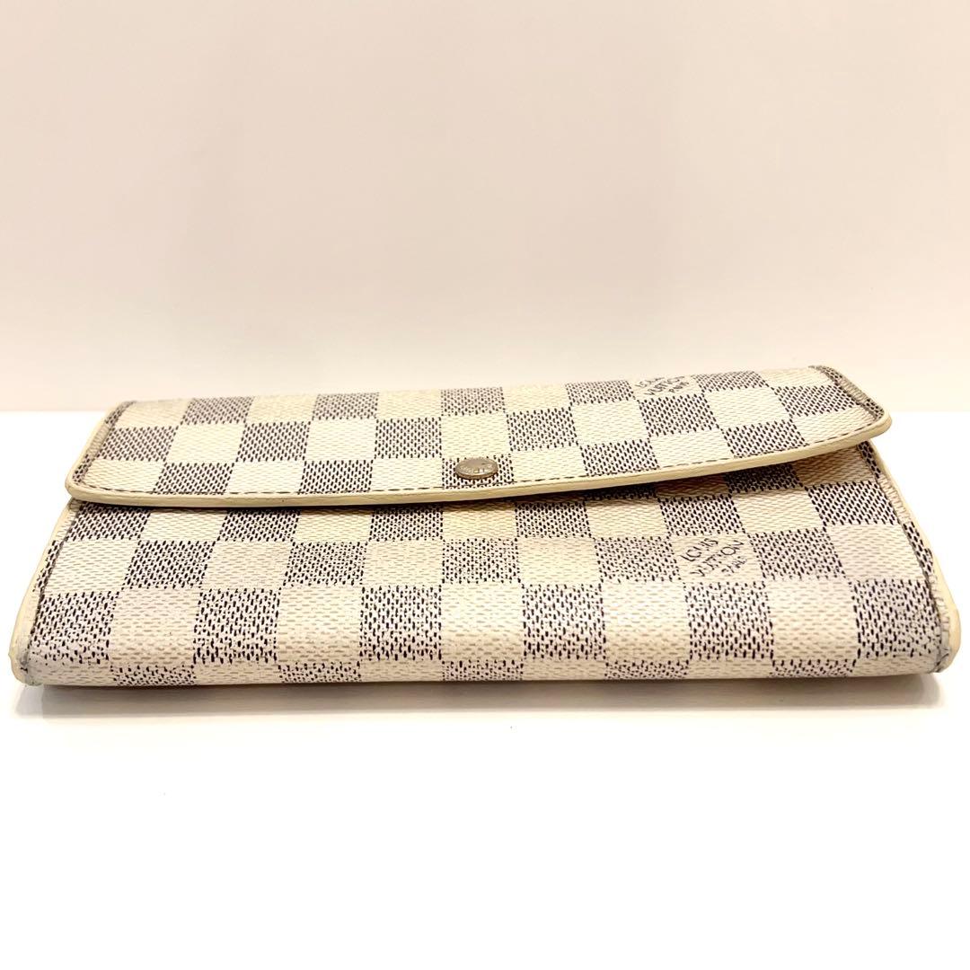 ルイヴィトン ダミエ アズール ポルトフォイユ サラ 長財布 白 N61735