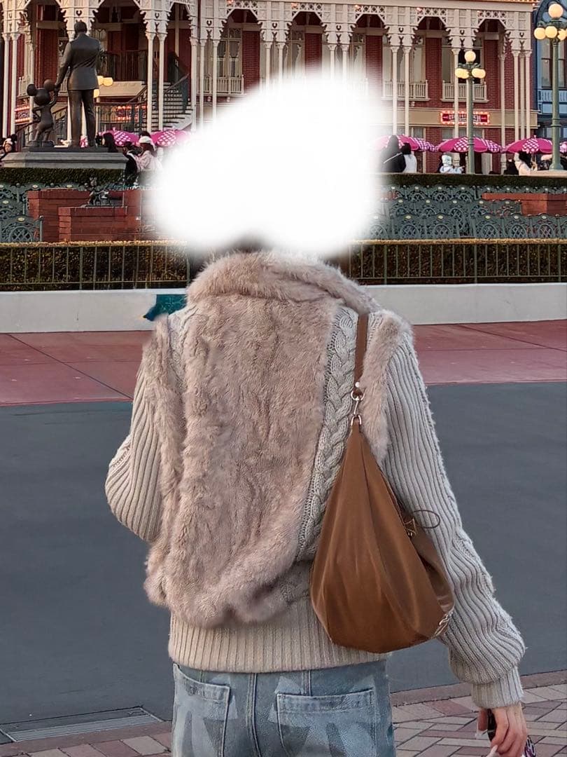 LAGUA GEM CABLE KNIT FAUX FUR ブルゾン