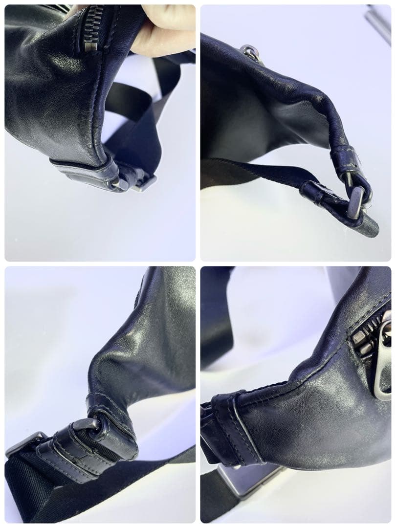 【美品】ボッテガヴェネタ　ボディバッグ　イントレチャート　ブラック