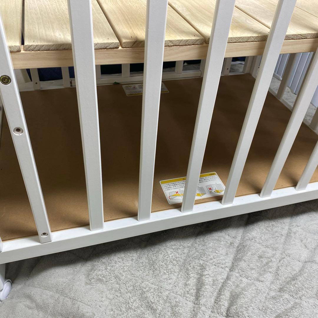 【美品】白　ベビーベッド　ミニタチベッド　カトージ