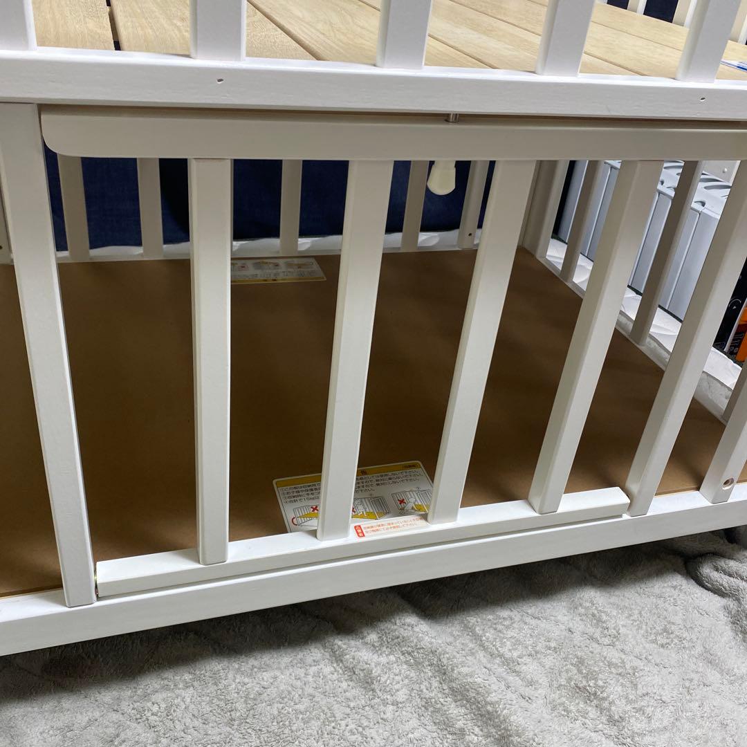 【美品】白　ベビーベッド　ミニタチベッド　カトージ