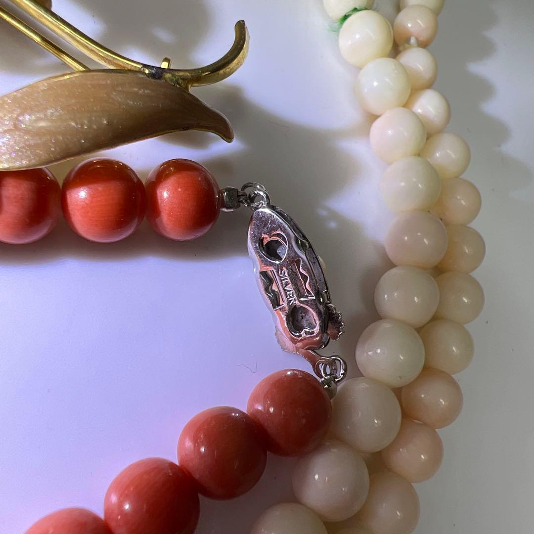 本赤珊瑚玉　アクセサリー色々　一部袋込91g 東Y8-0204☆2F