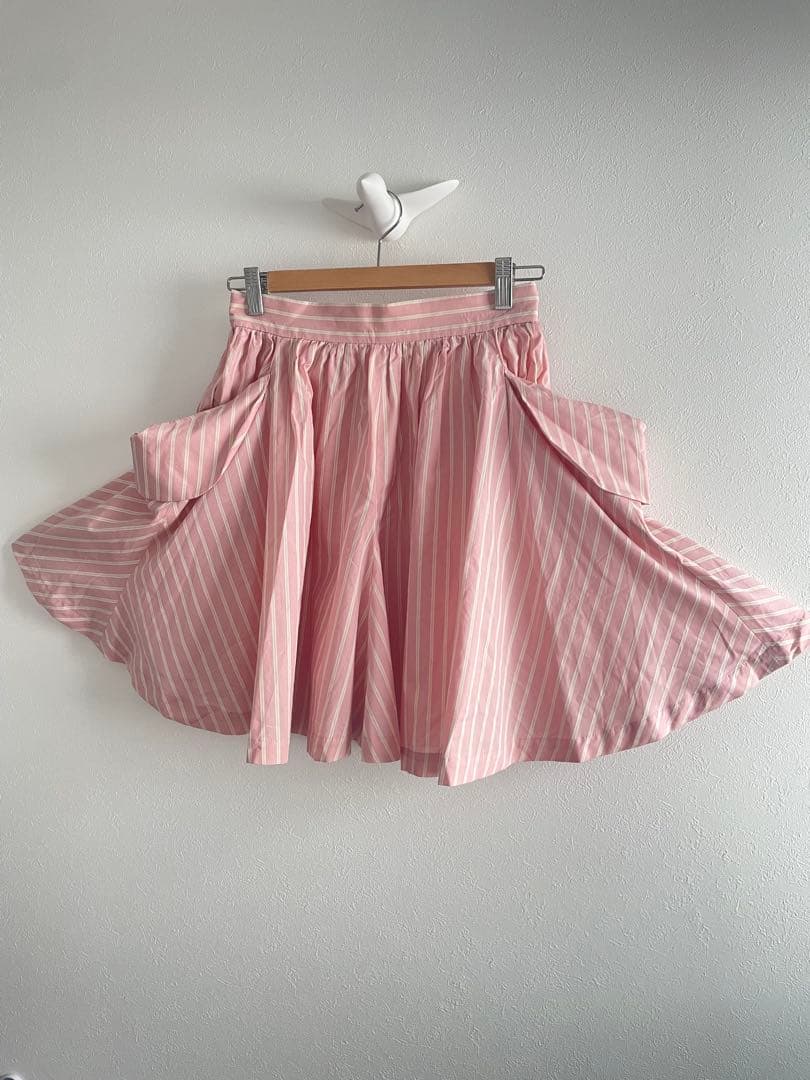 ヴィヴィアンウエストウッド　レッドレーベル　ピンク ストライプ フレアスカート