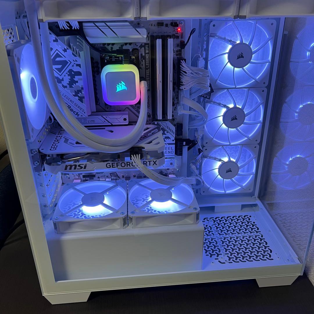 ホワイト RGBファン搭載 PCケース　コルセア