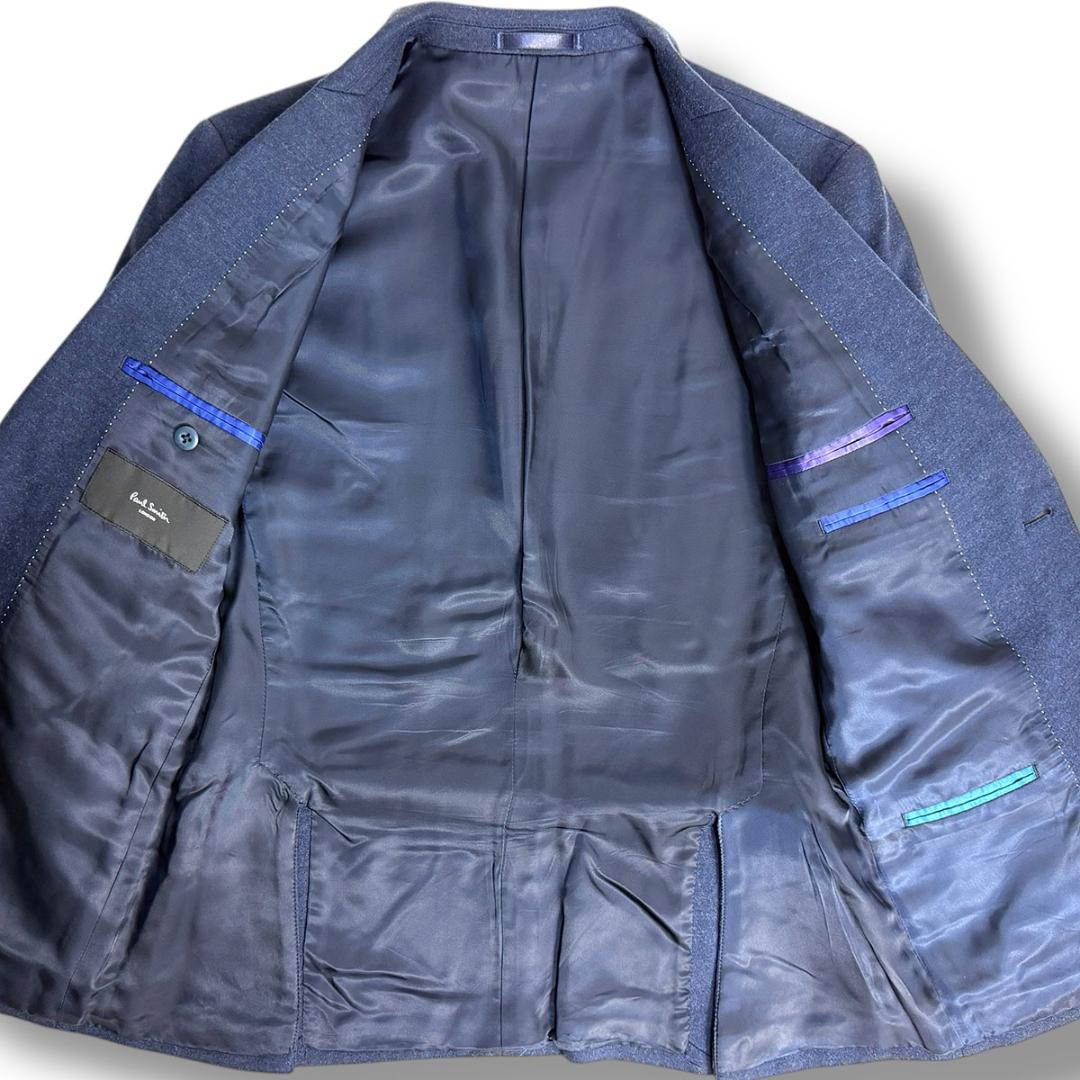 J6083 超美品 ポールスミス ソフトツイード テーラードジャケット 紺 M