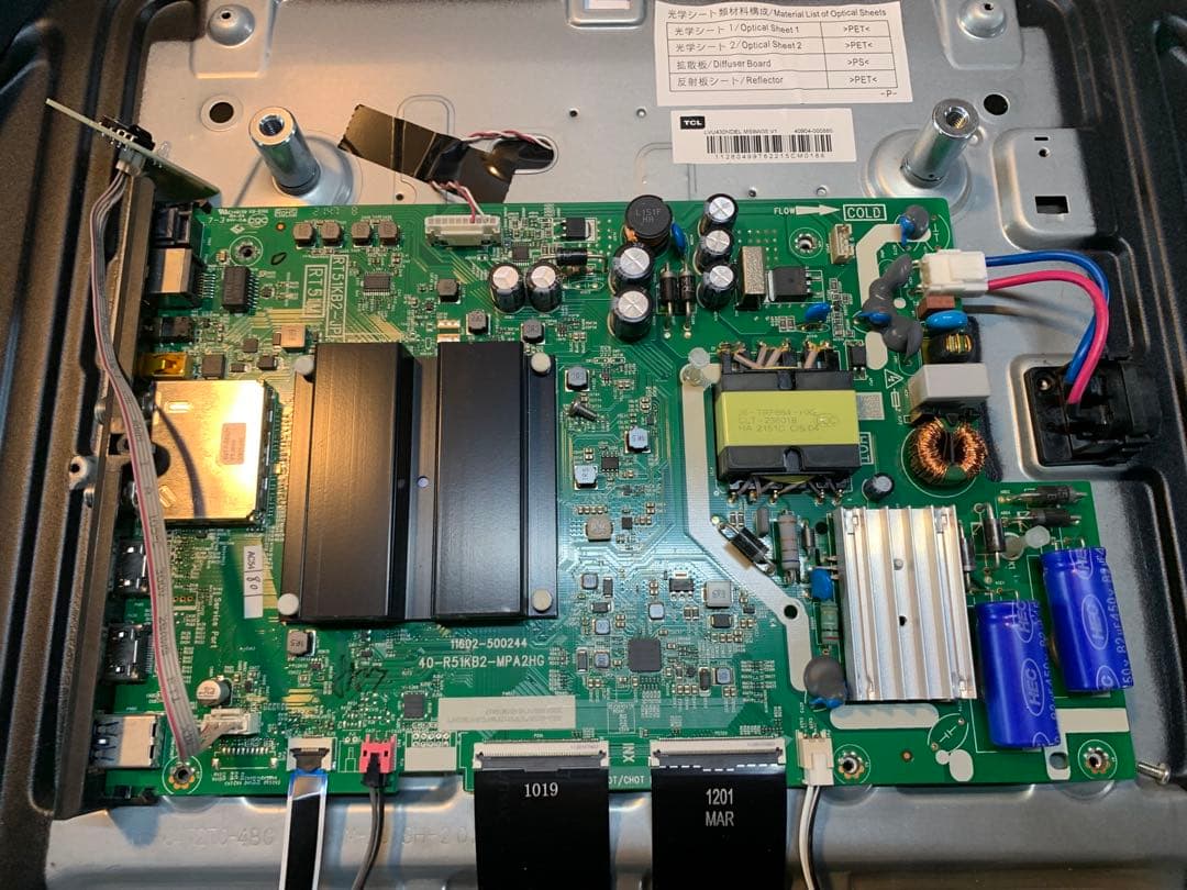 TCL 43V型 4K液晶テレビ 43P615基盤セット