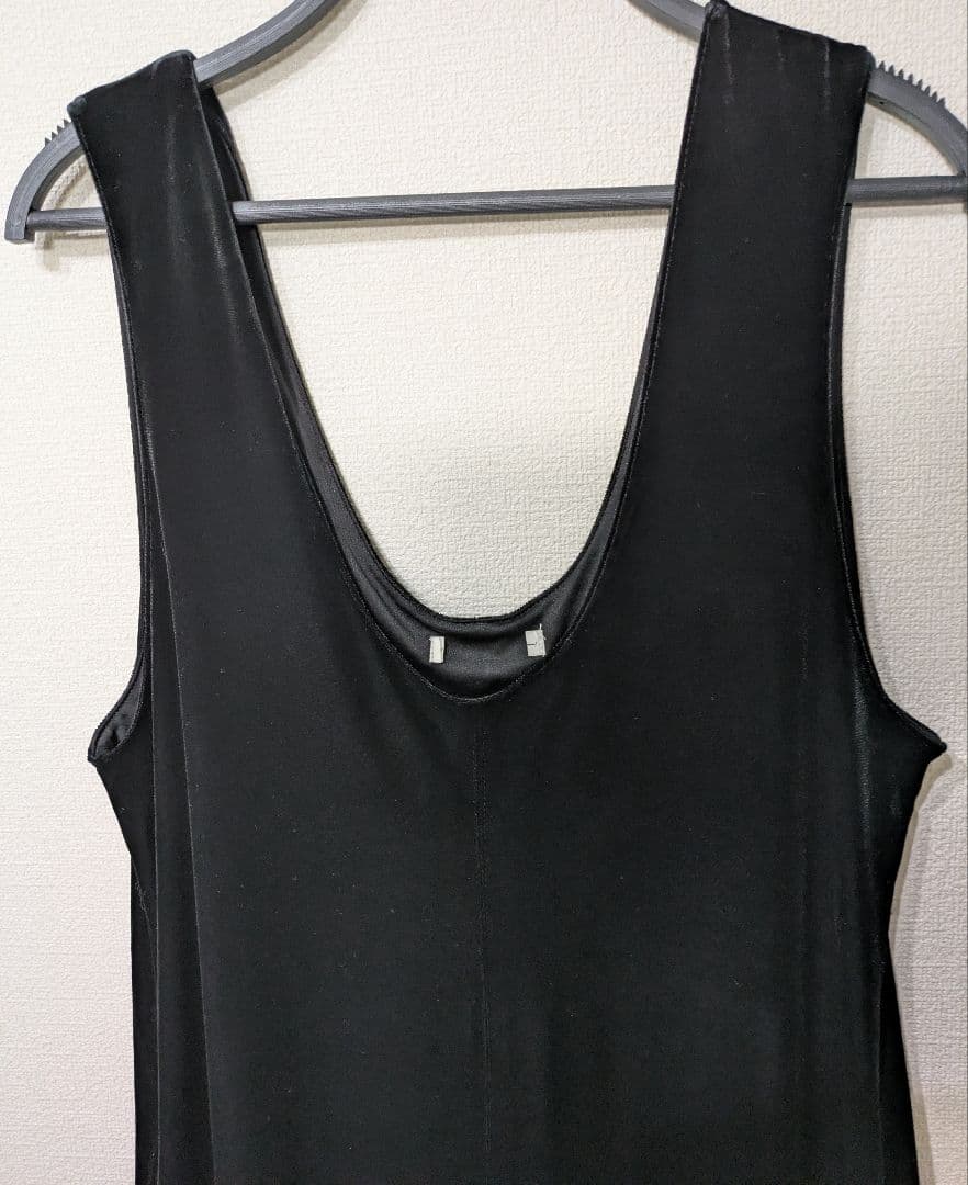 新品 ベロア ロング丈 ワンピース M 黒 おしゃれコーデ Annukアンヌーク