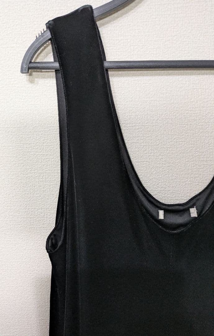 新品 ベロア ロング丈 ワンピース M 黒 おしゃれコーデ Annukアンヌーク