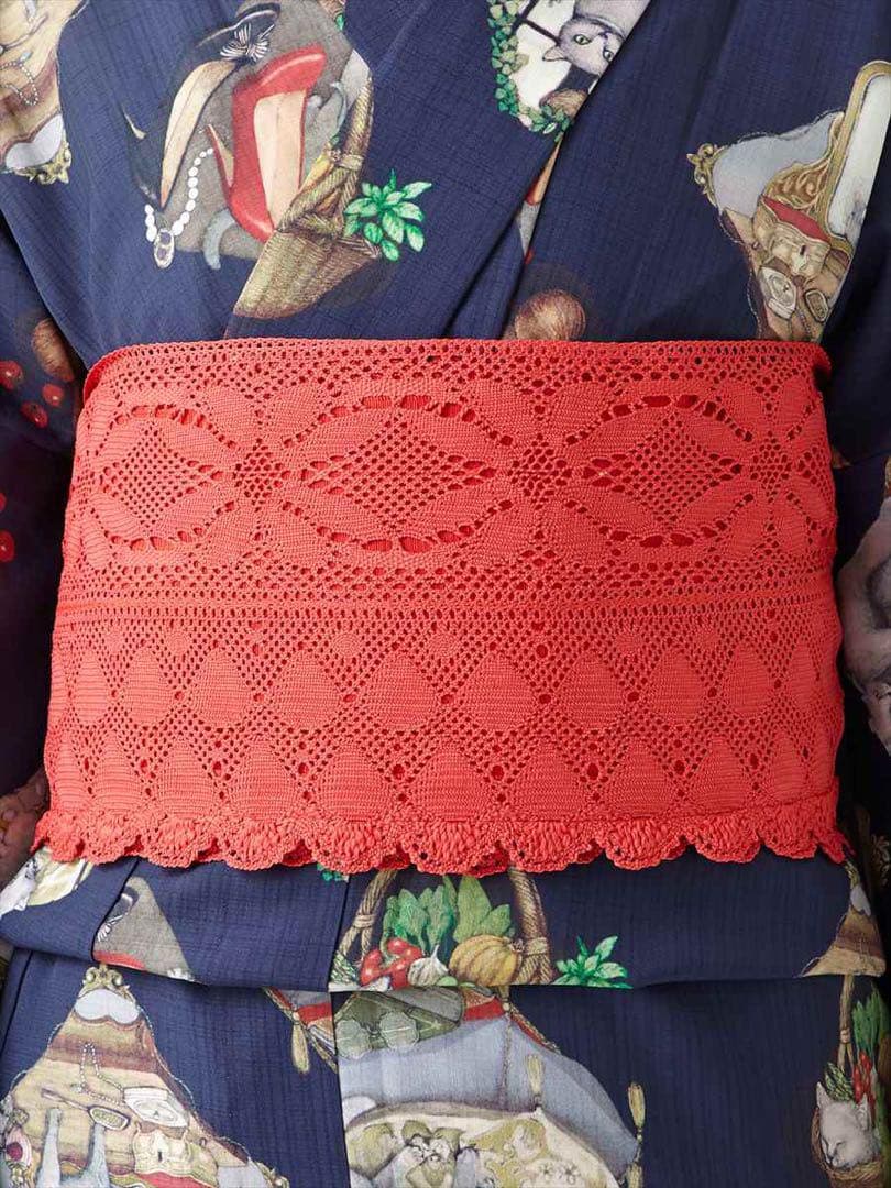 epoque様　ふりふ　レース　半幅帯　黒　ブラック