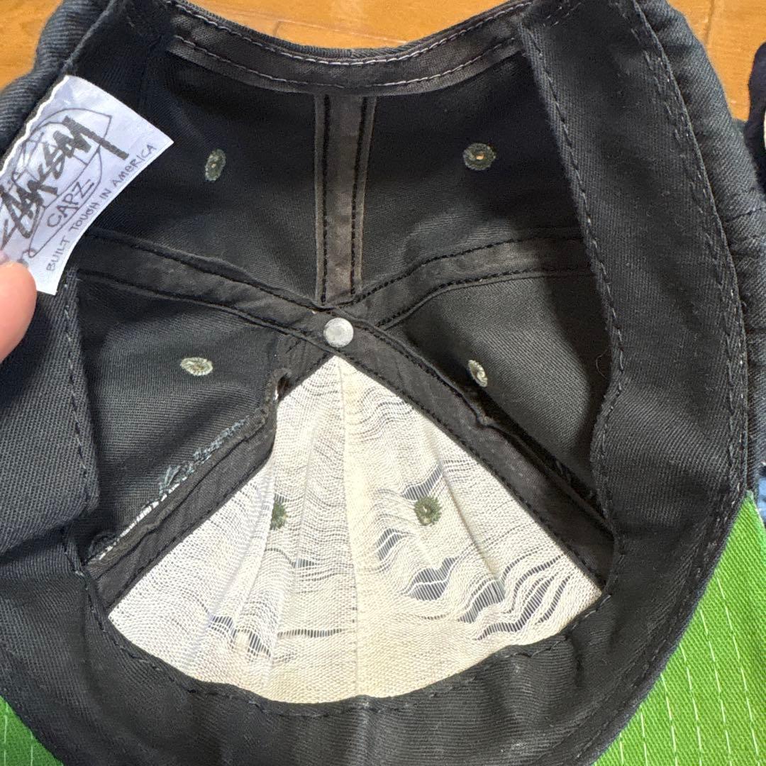 Stussy ブラック カーキ キャップ