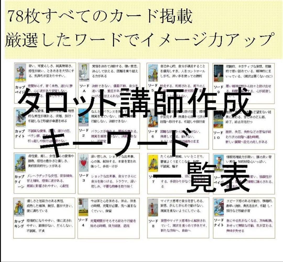 タロット占い講座テキスト六種まとめて割引ページ⭐️78枚恋愛仕事解説教科書38k