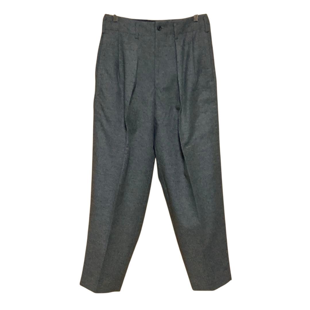 ワイズフォーメン 2タックウールワイドパンツ グレー Mサイズ