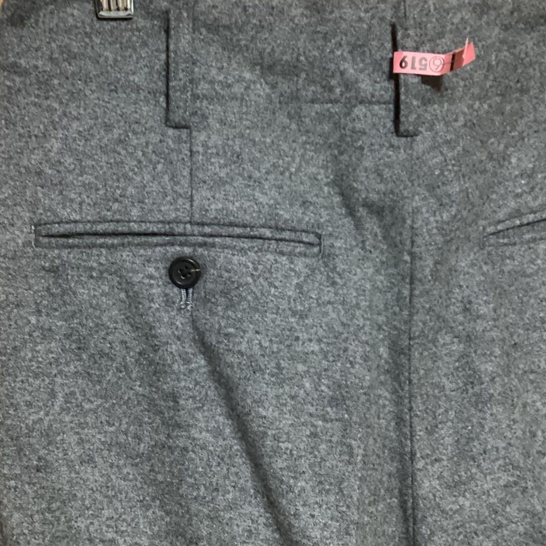 ワイズフォーメン 2タックウールワイドパンツ グレー Mサイズ