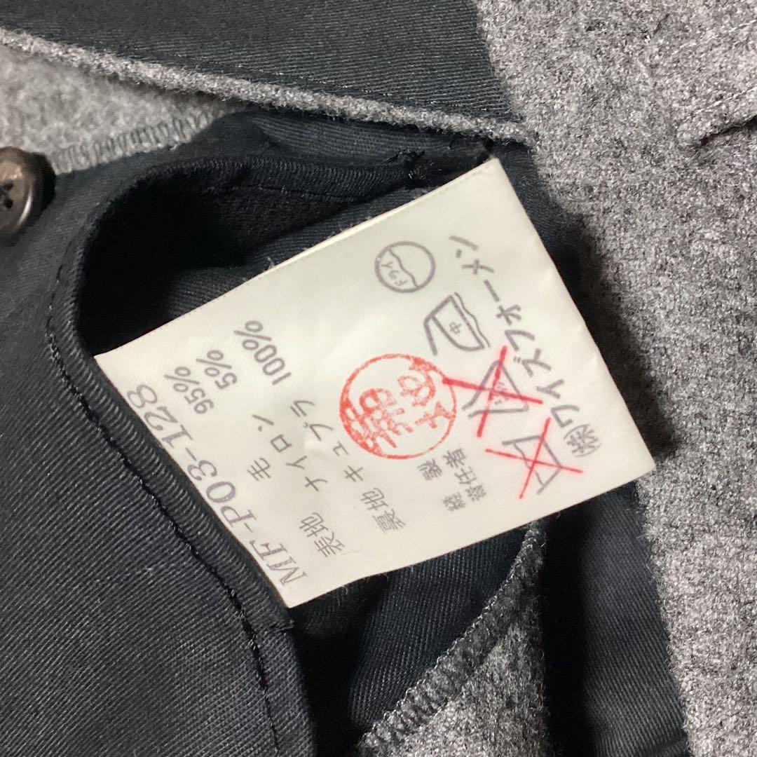 ワイズフォーメン 2タックウールワイドパンツ グレー Mサイズ