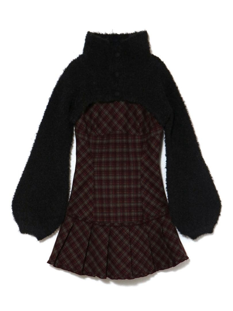 ワンピース andmary Lulu check set mini dress red