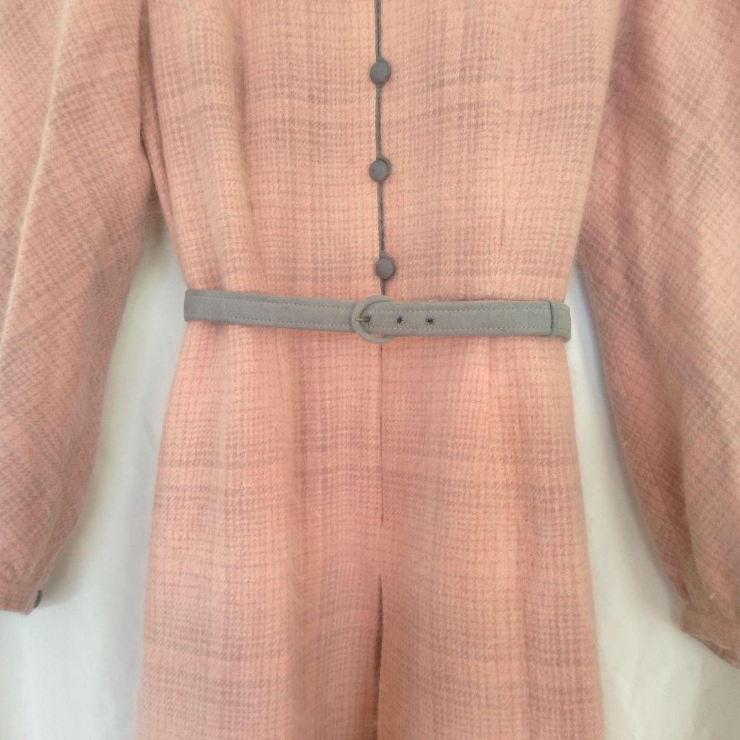 昭和レトロワンピース　1点もの　L～LL　オーダーメイド　ウール　アンゴラ