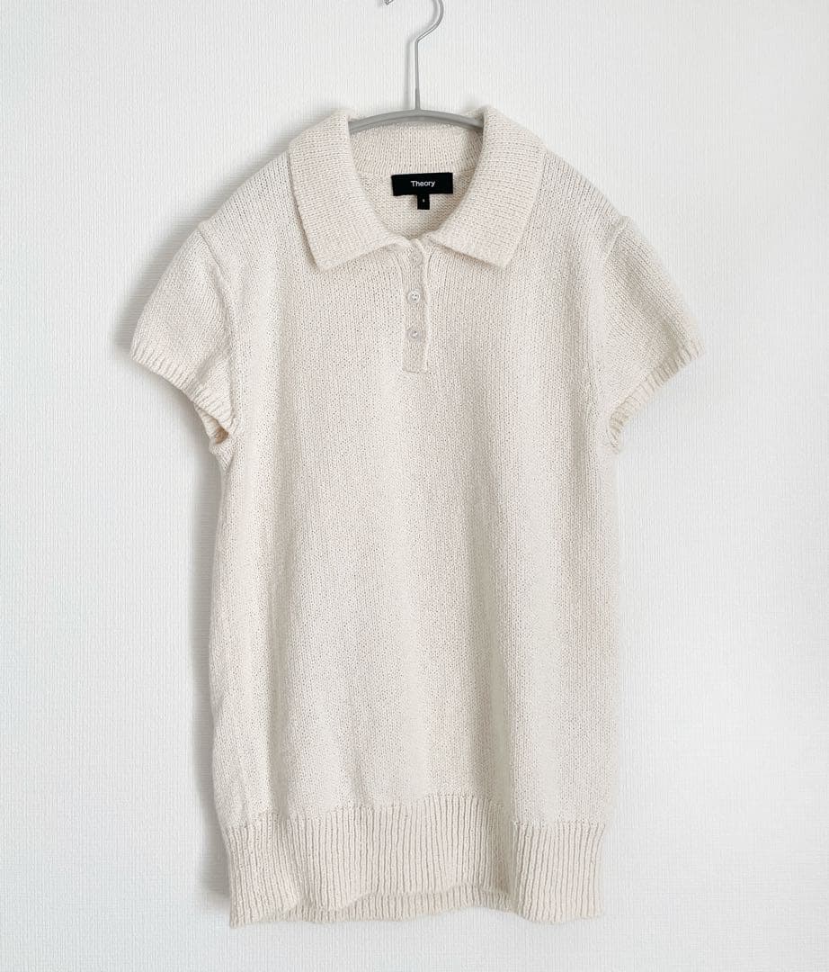 Theory セオリー　キャップスリーブ ニットポロシャツ