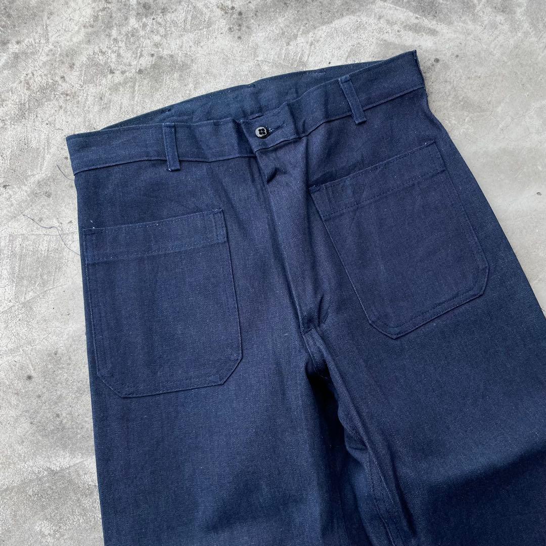 80s US NAVY デニムセーラーパンツ フレア ベルボトム w29 古着