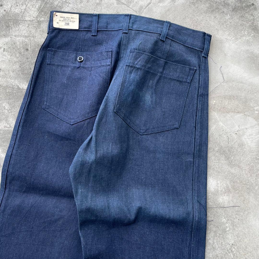 80s US NAVY デニムセーラーパンツ フレア ベルボトム w29 古着