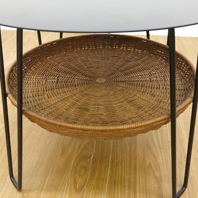【IDEE/イデー】☆ワラビーローテーブル☆スチール×籐☆サイドテーブル