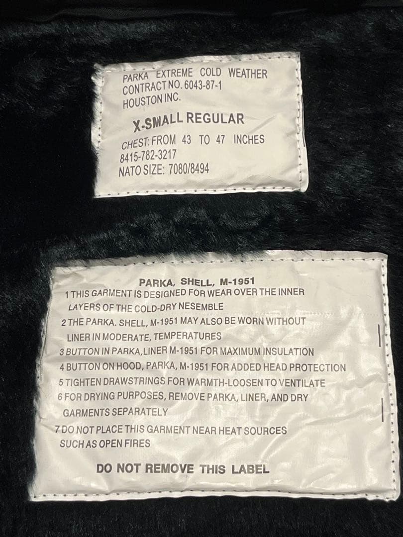 新品 HOUSTON モッズコート M-51 パーカー ブラック 黒 XS