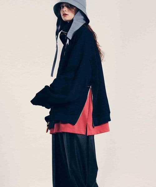 （美品）【Maison Special】 ハイネックハーフジップ　スウェット