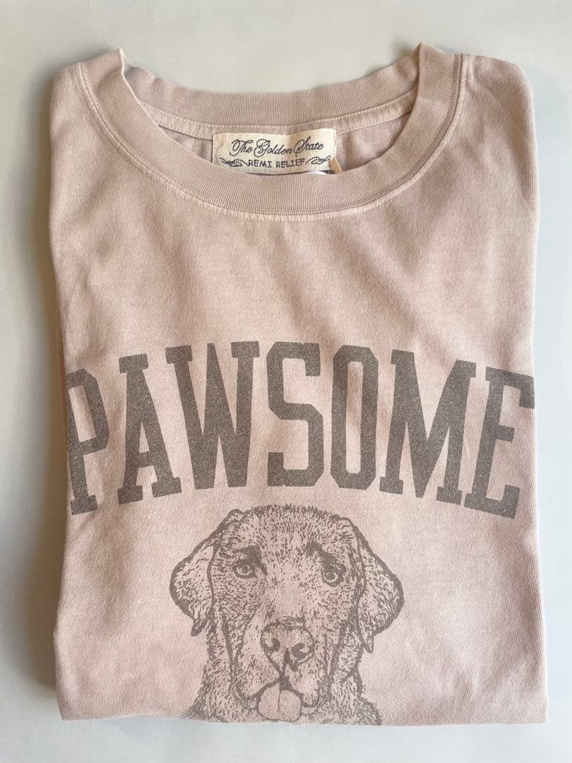 [美品・未使用] REMI RELIEF×HUG O WaRコラボT-shピンク