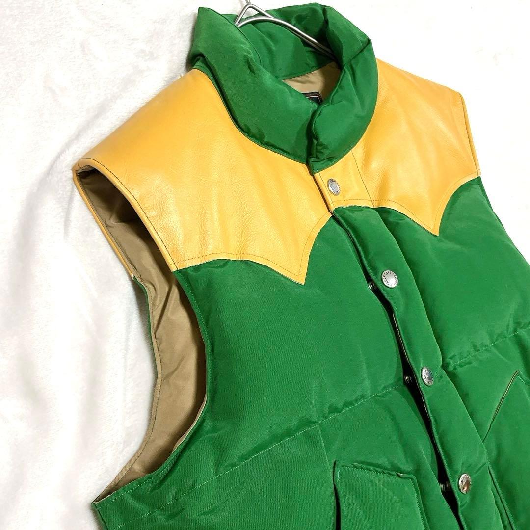 【新品タグ付】 【希少】 シュガーケーン ダウンベスト レザー M バイカラー