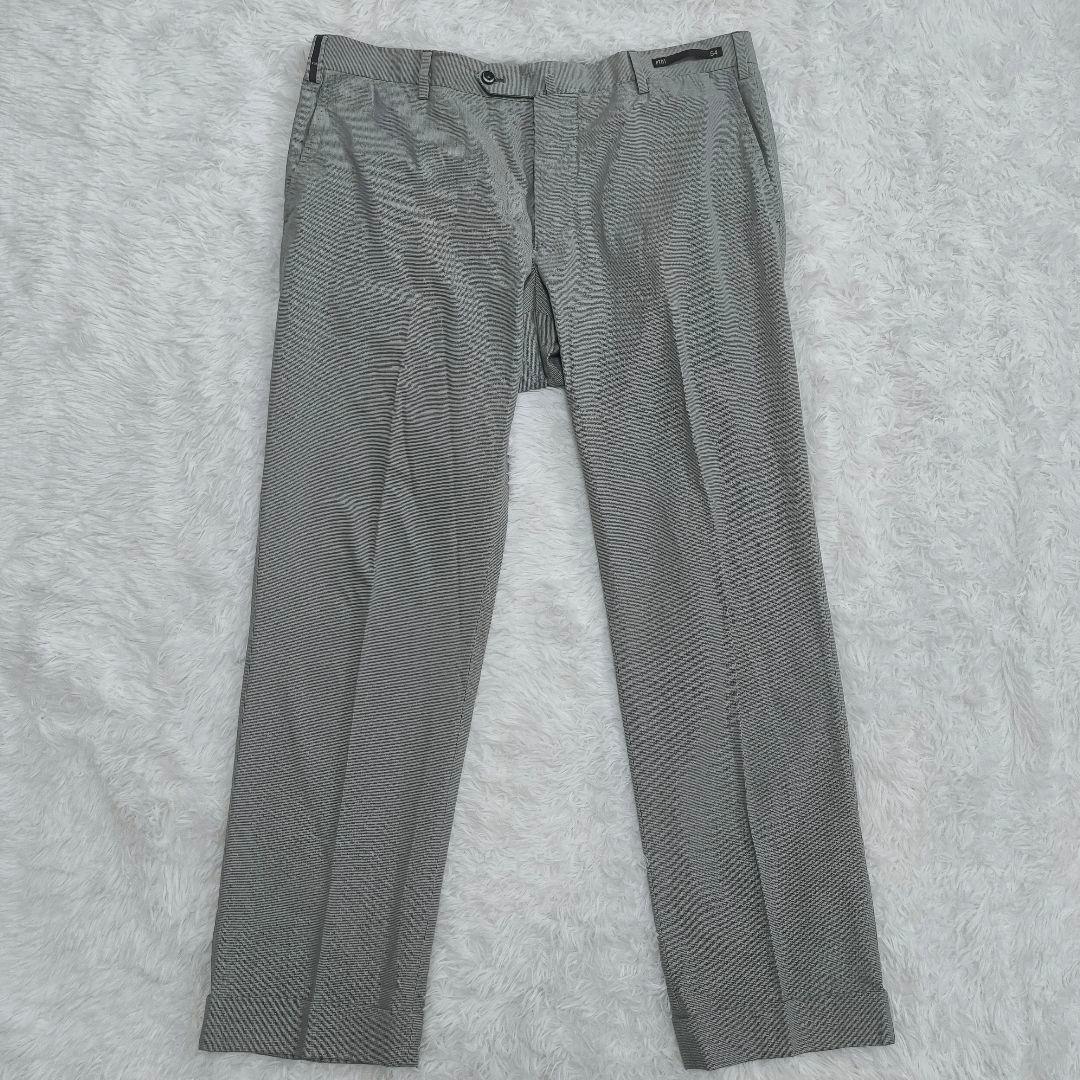 PT01 ピーティーゼロウーノ スラックス 54 2XL グレー 千鳥柄 大きい