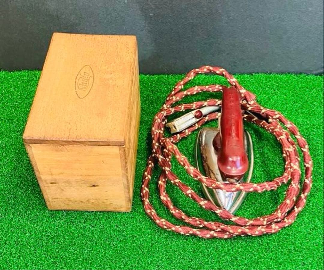 昭和レトロ希少品SHARPミニアイロン木箱・袋打ち電源コード付ハヤカワ時代