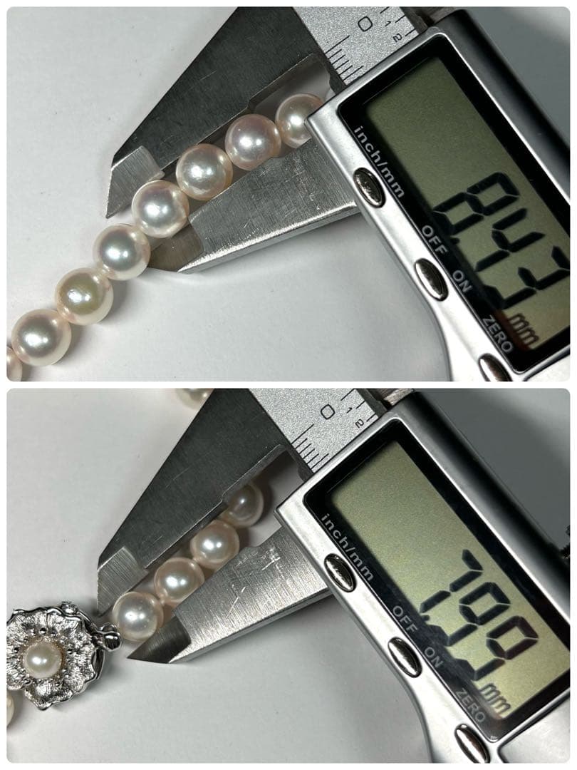 照り良 あこや 8.43mm 43g SILVER刻印 42.5cm レディース