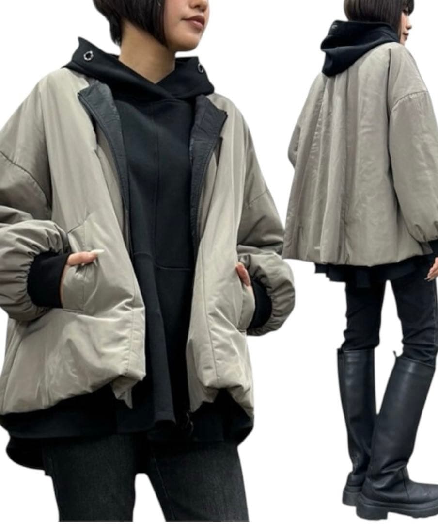 【新品タグ付き】ayane アヤン　中綿フレアコート　ブルゾン　ナイロン　38