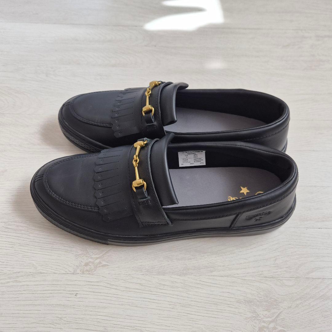 コンバース　ブラックフリンジローファー