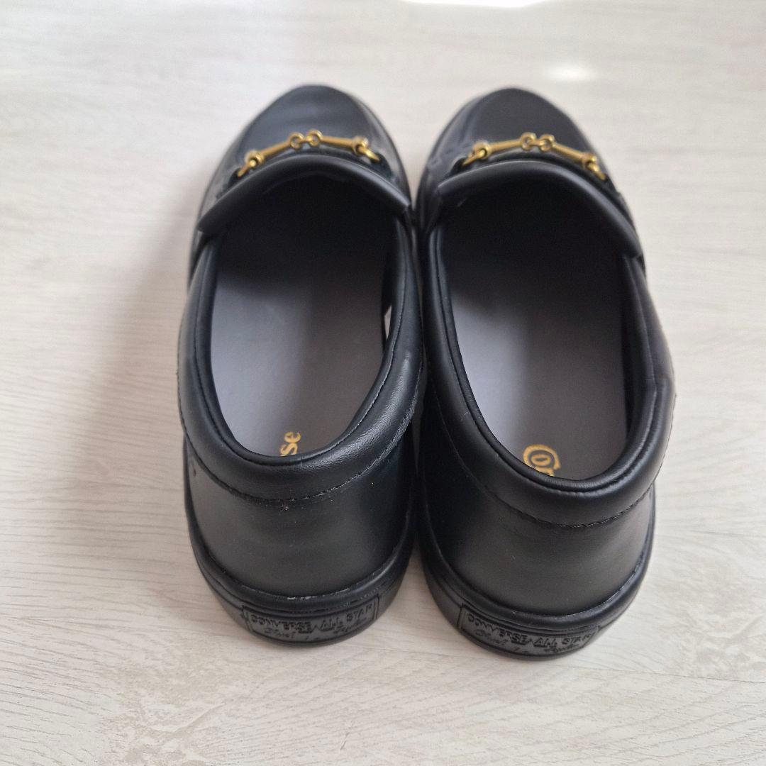 コンバース　ブラックフリンジローファー