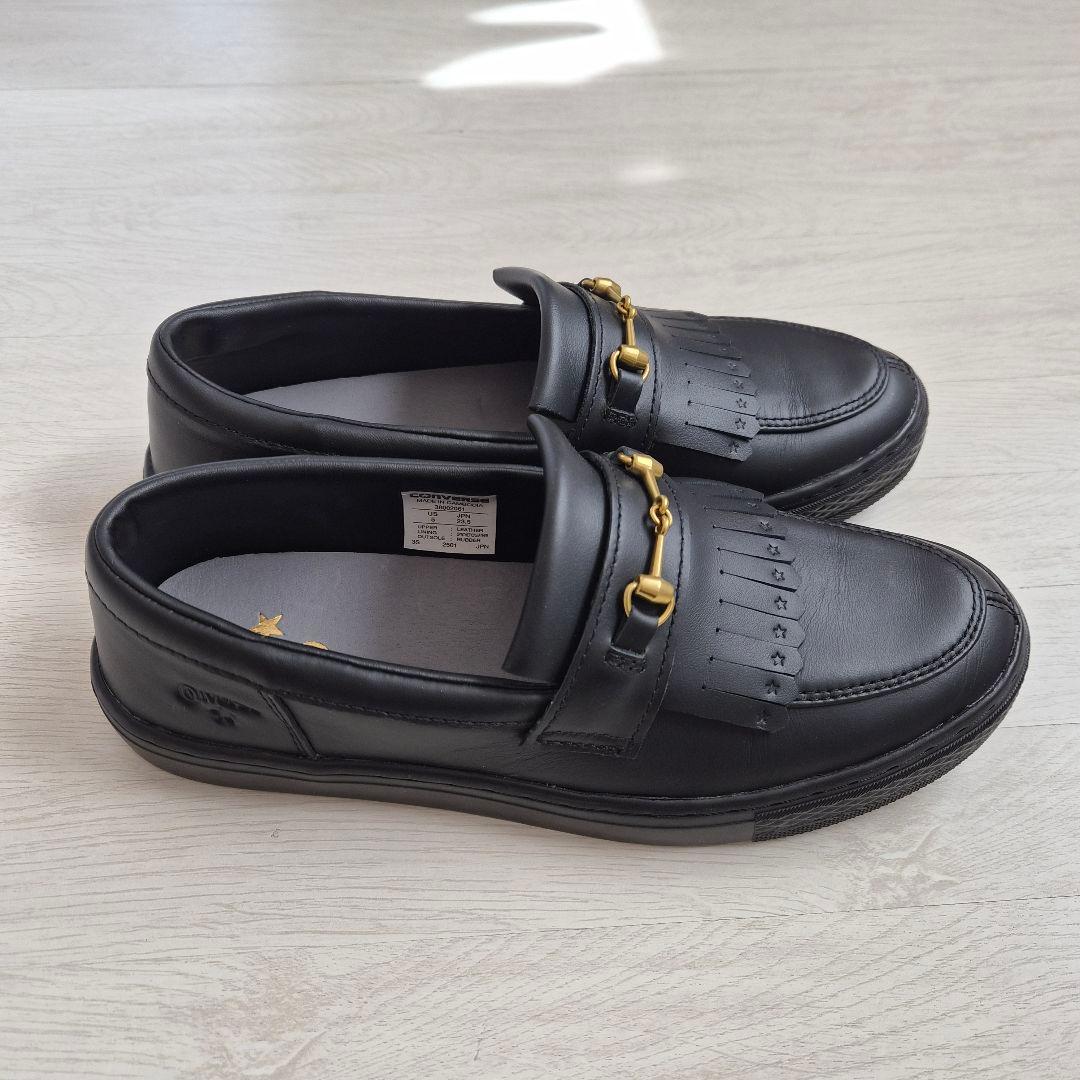 コンバース　ブラックフリンジローファー