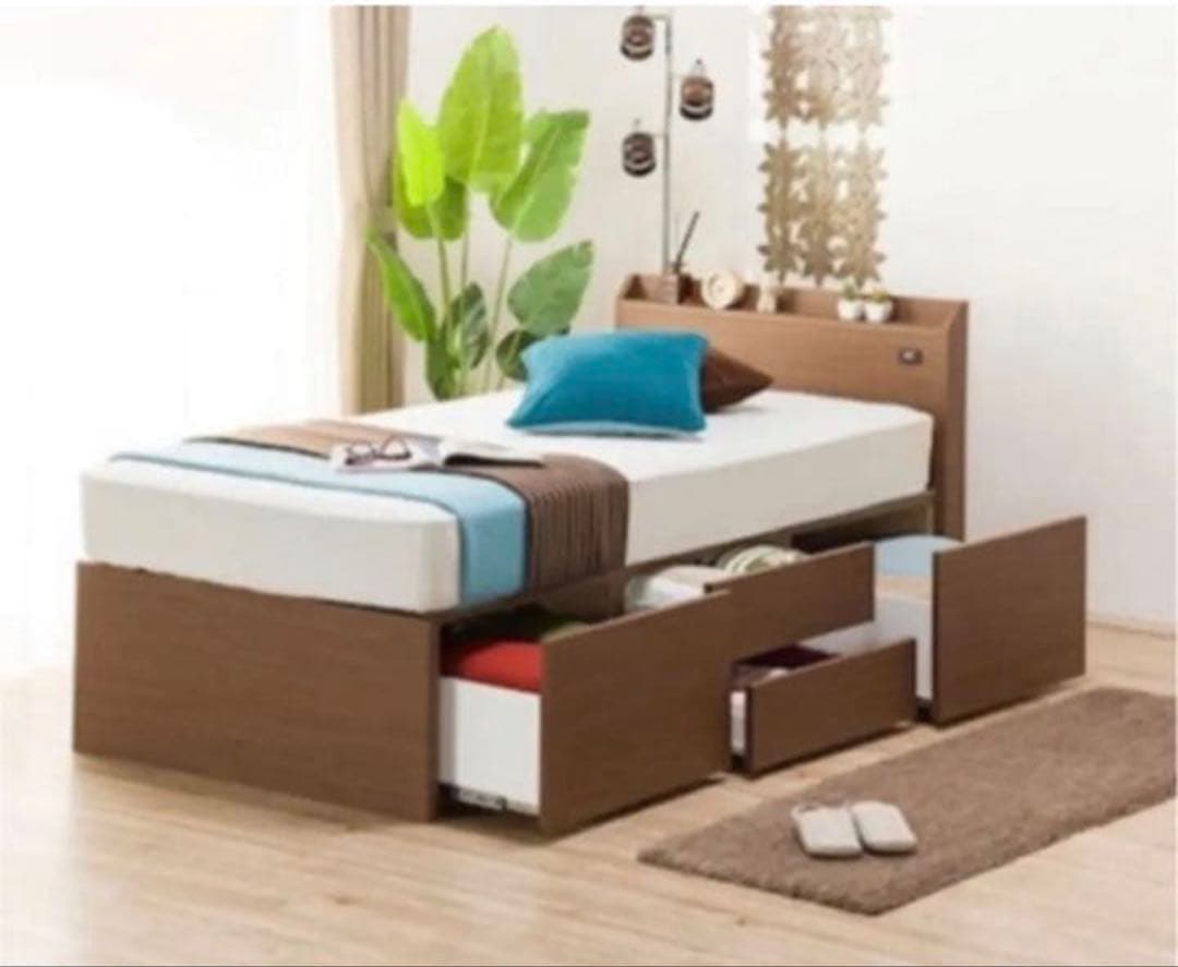 ニトリ　シングルベッド　ジオチェスト　フレーム　収納