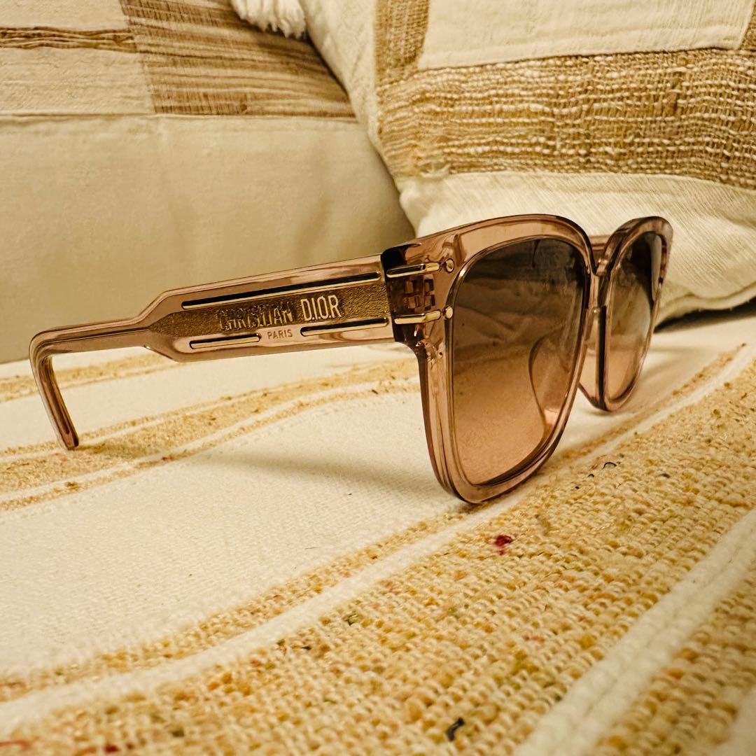 クリスチャンディオール スクエアサングラス　ピンク