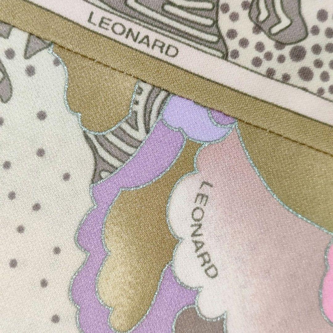 極美品 近年物 レオナール カンカン素材 チュニック 花柄 38 オーバーサイズ