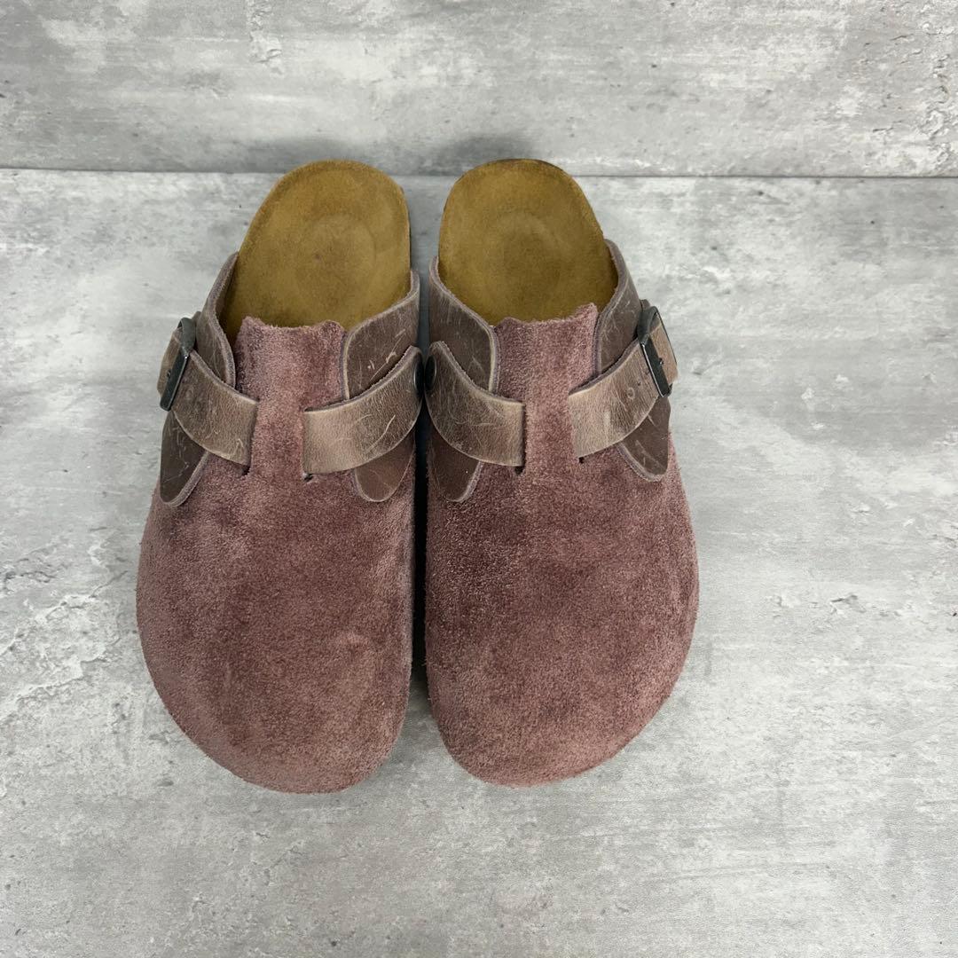 凵　ビルケンシュトック　ボストン　ナロー　24 レッドウッド　赤茶　サンダル　氺