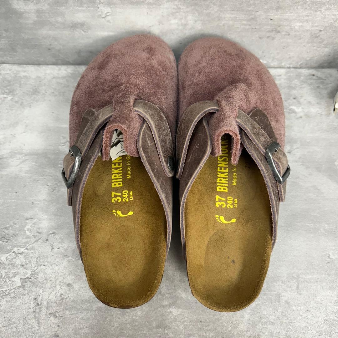 凵　ビルケンシュトック　ボストン　ナロー　24 レッドウッド　赤茶　サンダル　氺