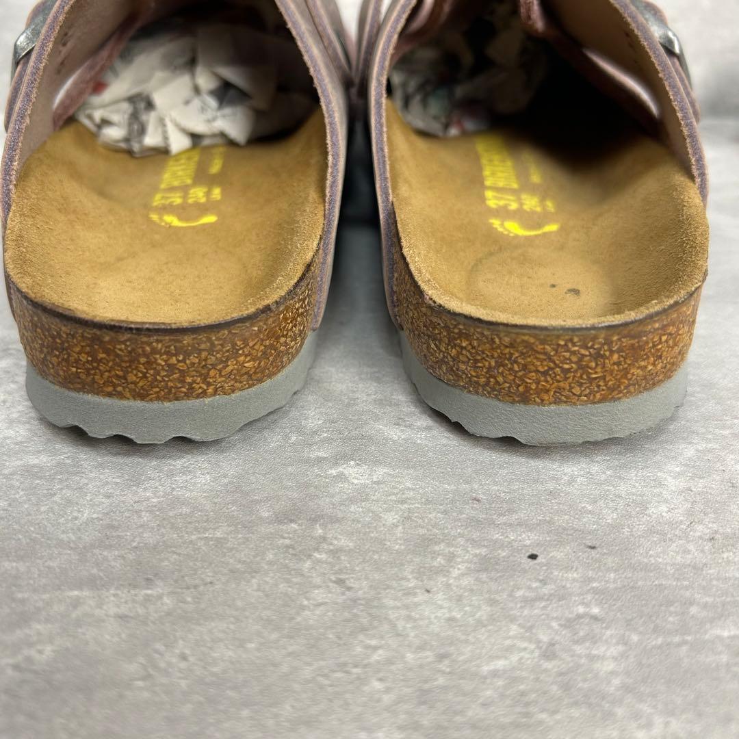 凵　ビルケンシュトック　ボストン　ナロー　24 レッドウッド　赤茶　サンダル　氺