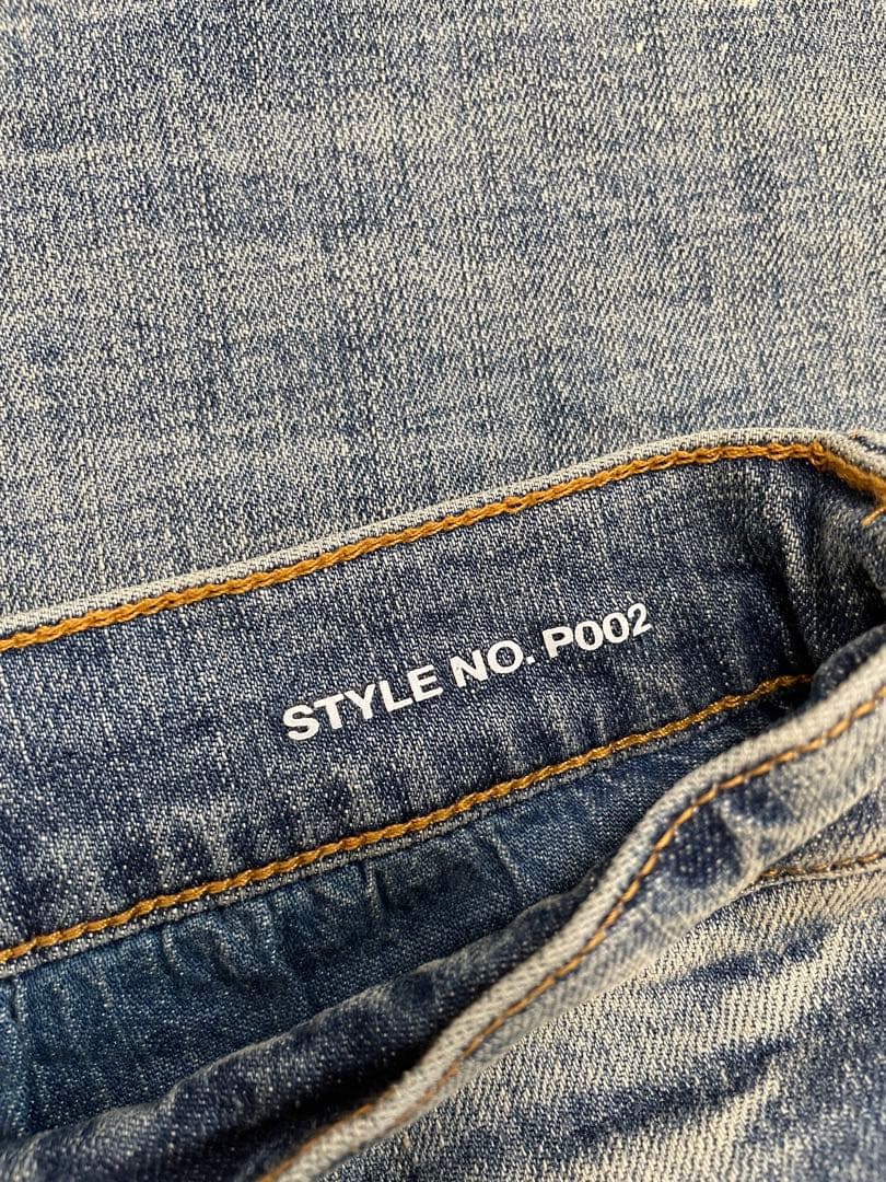 PURPLE BRAND P002 ダメージ加工デニムパンツ　w38