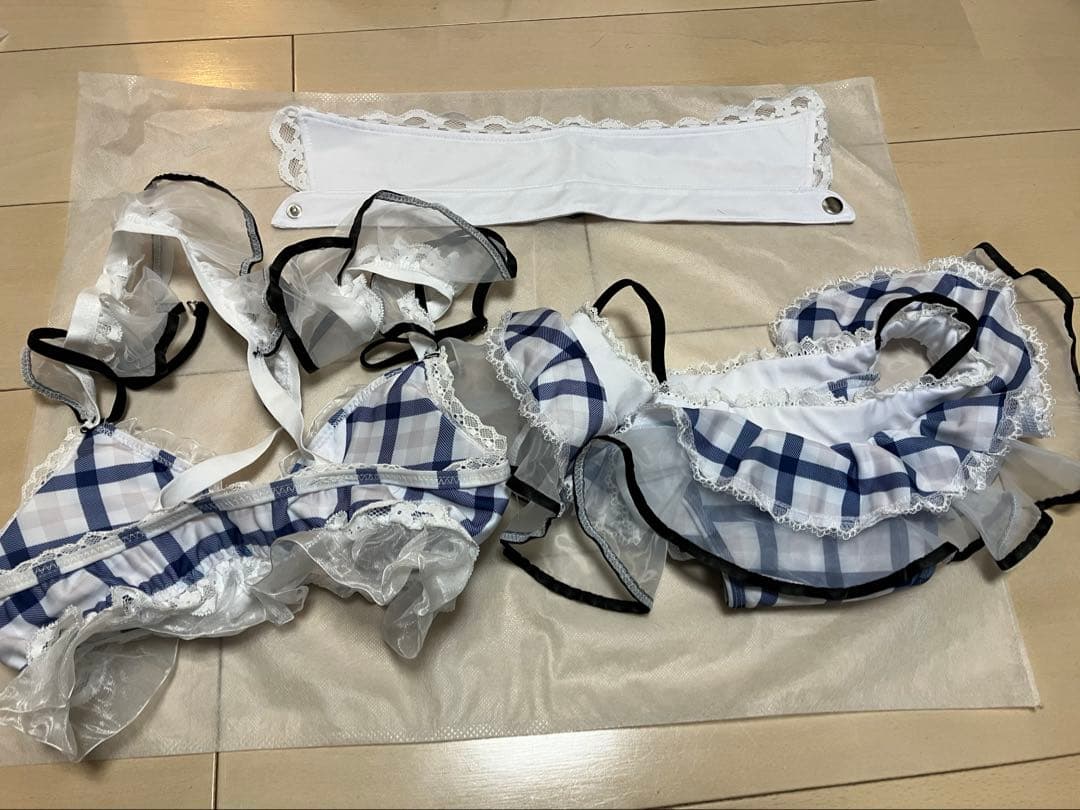 n*n様 フリルチェックアラモードビキニ　ネイビー　マリームーン　MZ-25-1