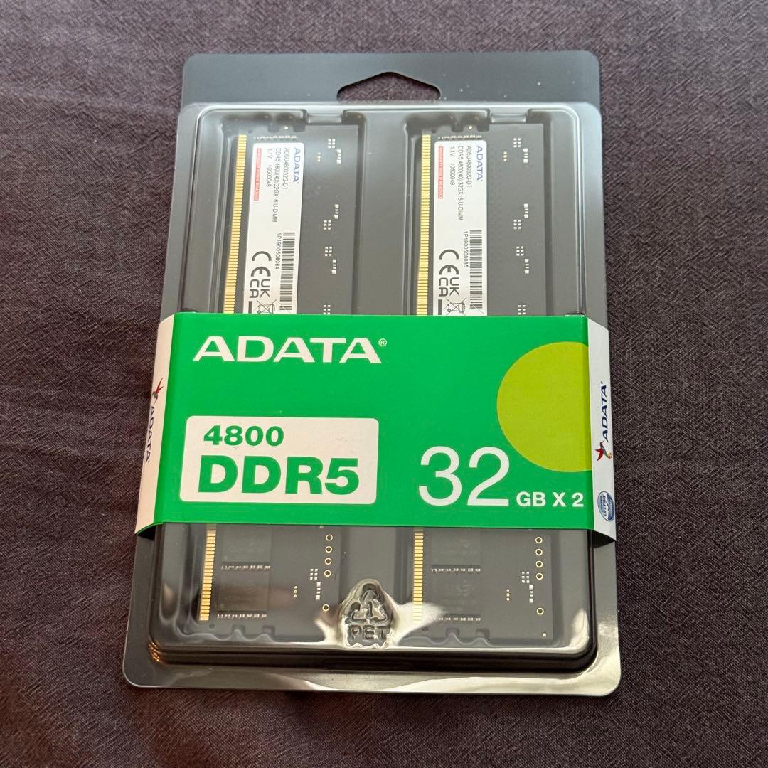 【新品未使用】ADATA DDR5 メモリ 64GB (32GB x 2)