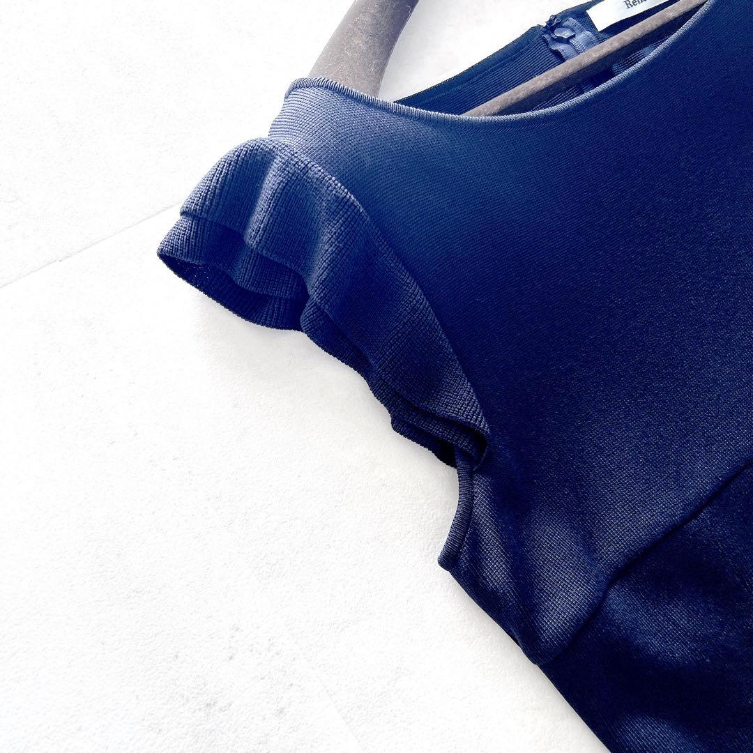 希少✨美品ルネ　フリルワンピース　ニットドレス　ロゴプレート　美シルエット　近年